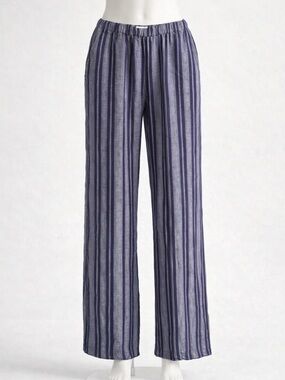 MERONA Women’s pants , Size XS Linen Blend Striped Blue Gray